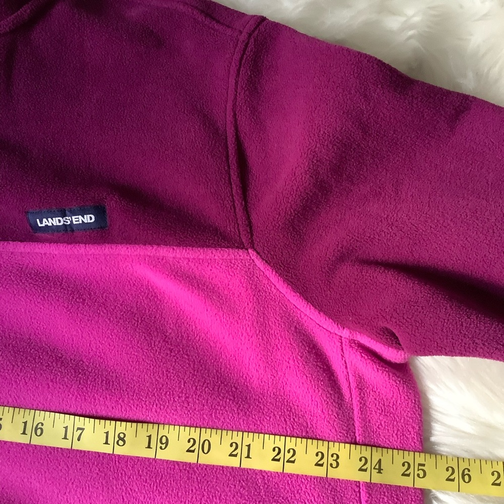 Lands End Womens Fleece 1/4 SnapButton Size XL 18 Long Sleeve Oeko-Tex Pullover - Picture 7 of 11